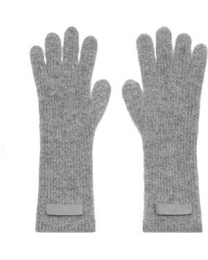 Jacquemus Grosgrain Wool Gloves - Grey