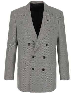Tom Ford Peaked Lapel Blazer - Gray