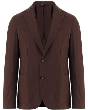 BOSS Notched Lapel Blazer - Brown
