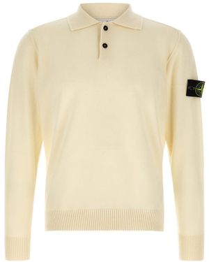 Stone Island Full Sleeves Polo - Natural