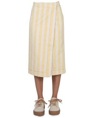 Sunnei Stripes Midi Skirt - Natural