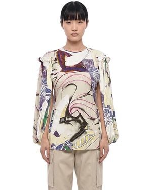 Stella McCartney Printed Crew Neck Top - White