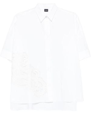 Fay Relaxed Embroidered Shirt - White