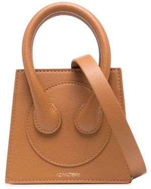 AZ FACTORY Leather Micro Crossbody Bag - Brown