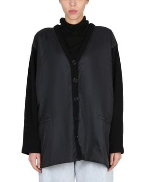 Aspesi Solid V Neck Jacket - Black