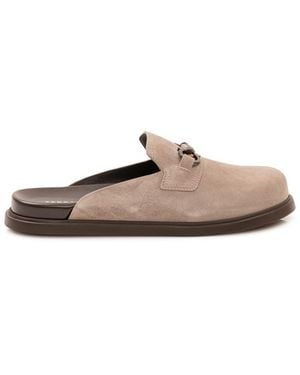Ferragamo Slip On Slides - Brown
