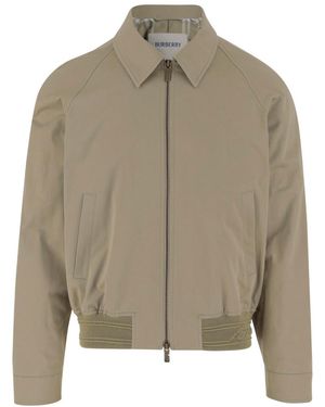 Burberry Shirt Collar Jacket - Natural
