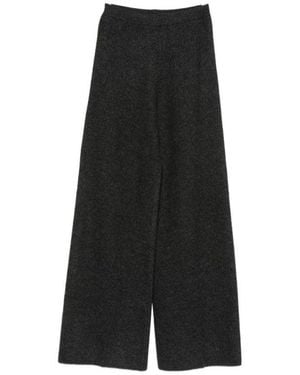 Semicouture Flared Flat Front Trousers - Black