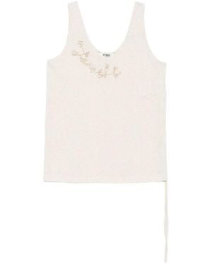 Fendi Sleeveless Top - White