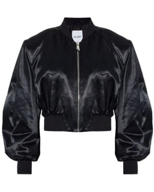 The Attico Solid Mock Collar Jacket - Blue