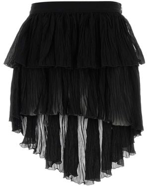 Blumarine Ruffle Pleated Mini Skirt - Black