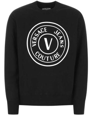 Versace Jeans Couture Logo Full Sleeve Sweatshirt - Black