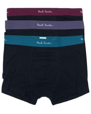 Paul Smith Logo-Print Briefs Pack Of Three - Blue