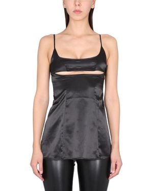 NOT AFTER TEN Solid Scoop Neck Top - Black