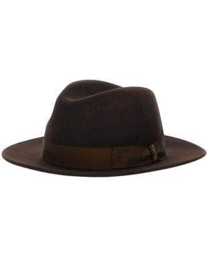 Borsalino Logo Fedora Hat - Black