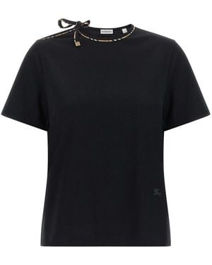 Burberry Solid Crew Neck T-Shirt - Black