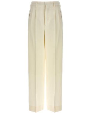 Ami Paris Tailored Wool Pants With Front Pleats - White