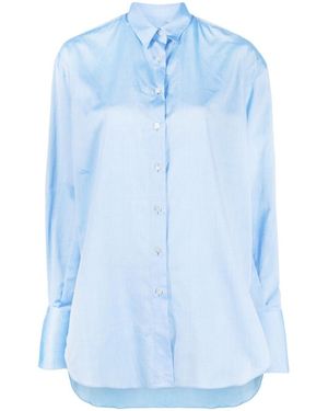 Finamore 1925 Linen Button-Down Casual Shirt - Blue