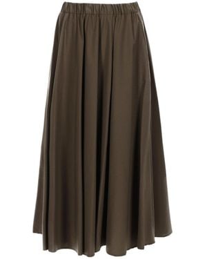 Aspesi Khaki Solid Midi Skirt - Brown