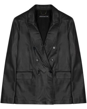 Department 5 Solid Notched Lapel Jacket - Black