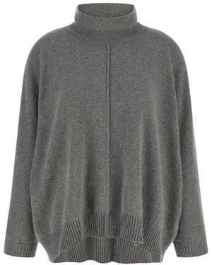 Alberta Ferretti Knitted Turtle Neck Sweater - Gray