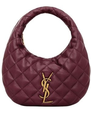 Saint Laurent Bordeaux Icarino Small Hobo - Purple