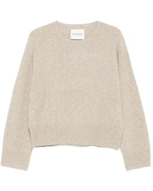 Closed Wool Crewneck Sweater - Natural