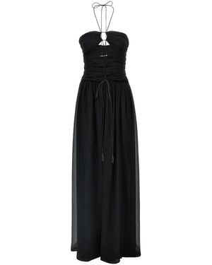 Tom Ford Cut-Out Detail Silk Maxi Dress - Black