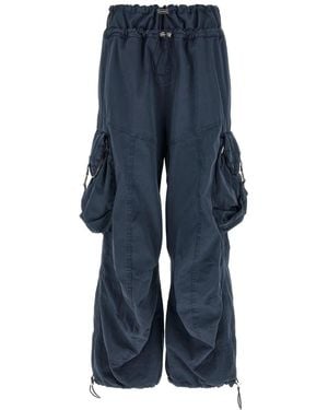 The Attico Oversized Cargos Pants - Blue