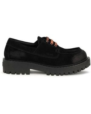 Prada Suede Lace Ups Shoes - Black