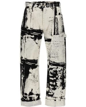 McQueen Blackwhite Fold Print Jeans