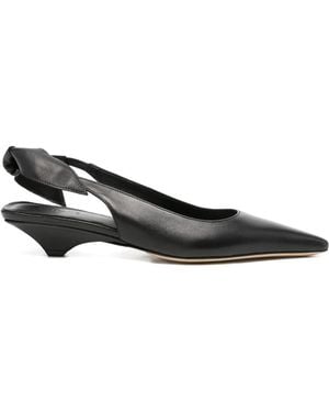 Vic Matié Leather Slingback Sandals - Black