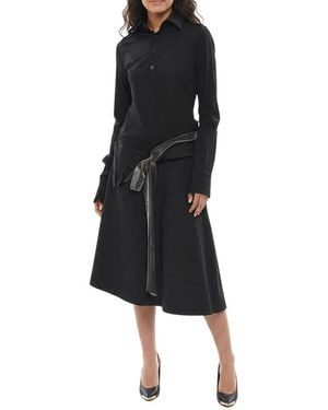 Maison Margiela Shirt Collar Midi Dress - Black