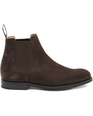 Church's Amberley Suede Chelsea Boots Shoes - Brown