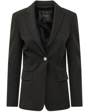 Pinko Notched Lapel Blazer - Black