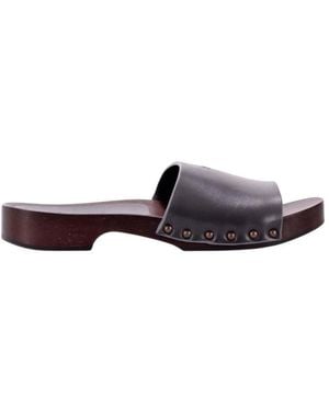 LA ROSE Leather Sandals - Grey