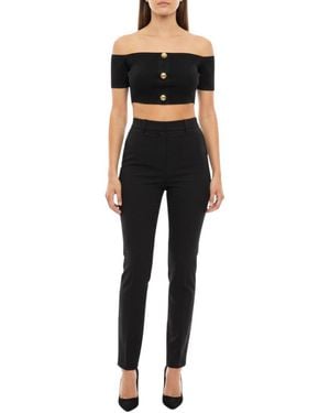 Elisabetta Franchi Solid Off Shoulder Top - Black