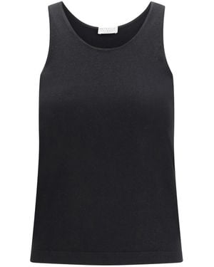Brunello Cucinelli Round Neck Tank Top - Black