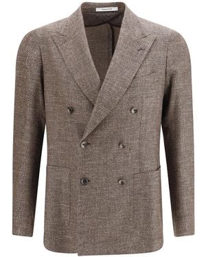 Tagliatore Peaked Lapel Blazer - Brown