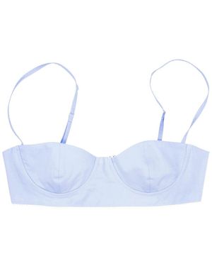 LA ROSE Light Cotton Bralette Top - Blue