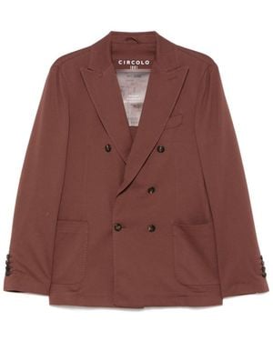 Circolo 1901 Cotton Double-Breasted Blazer - Brown