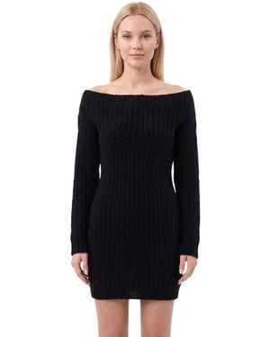 DSquared² Knitted Off Shoulder Mini Dress - Black