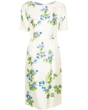 Prada Printed Twill Dress - Green