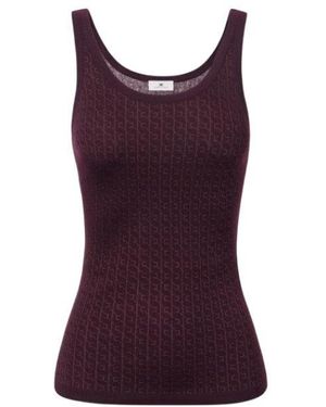 Elisabetta Franchi Logo Scoop Neck Top - Purple