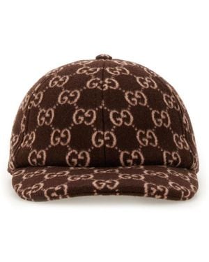 Gucci Gg Logo Baseball Cap - Brown