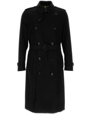 Burberry Kensington Long Trench Coat - Black