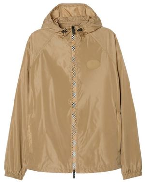 Burberry Logo Hood Jacket - Natural