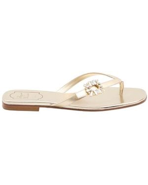Roger Vivier Crystal Sandals - White