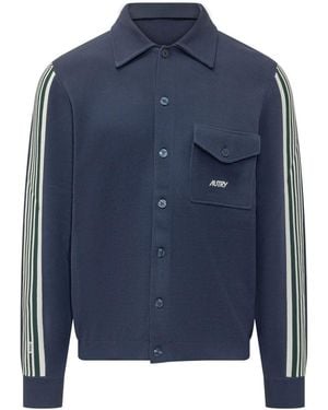 Autry Stripes Shirt Jacket - Blue