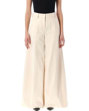 THE LATEST Flared Flat Front Pant - Natural